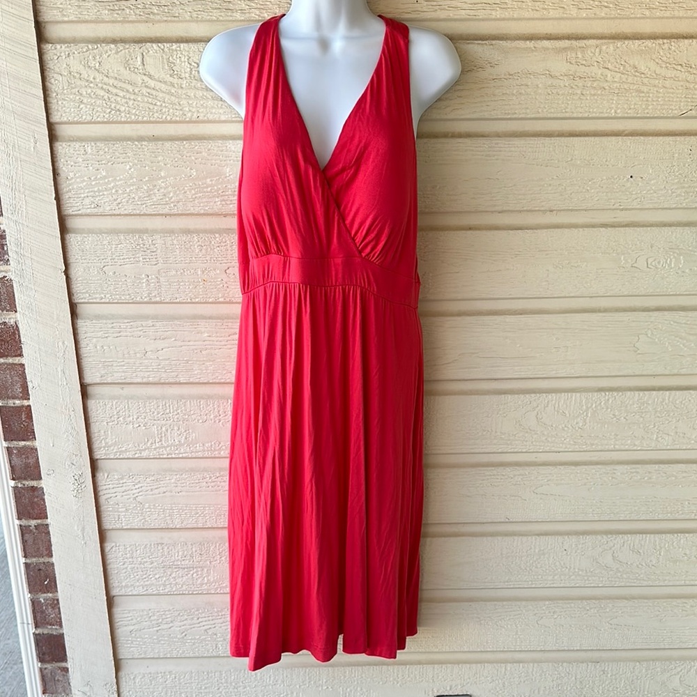 Red Ruched Halter Sundress for Cocktail Nights